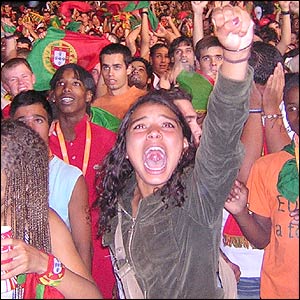 Portugal fans celebrate