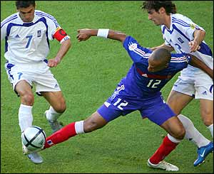 Greece are the better side as the first half comes to a close