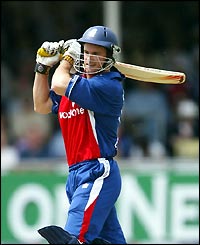 Andy Strauss settles in at the crease