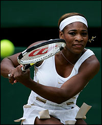 Williams leads the second set 4-2 as she tries to take the match into a third set