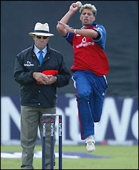 Debutant Sajid Mahmood is hit 41 off his first five overs