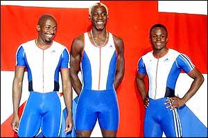 Marlon Devonish, Phillips Idowu and Daniel Caines 