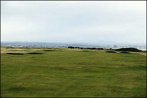A general view up the first fairway at Troon