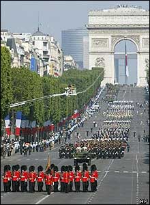 Grenadier Guards lead parade in Paris