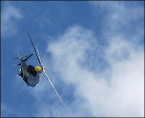 Jethro Browne from Ammanford took this shot of the police helicopter swooping overhead