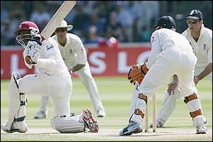 Barvo is the only wicket to fall in the morning session as the West Indies work hard to avoid the follow-on