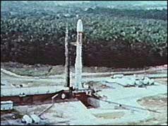 Ariane 1 on launch pad