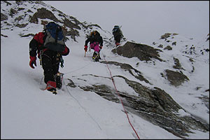 Climbers on K2 in 2004