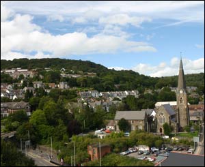 Pantygraigwen Pontypridd with St Catherine's Church, sent in by Mal