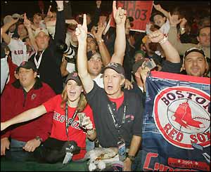 Travelling Boston fans begin their celebrations in St Louis