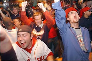 Red Sox fans enjoy their moment of triumph