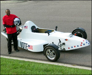 Harold Taylor and his Vote Car 2004.