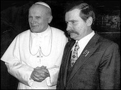 Pope John Paul II and Lech Walesa