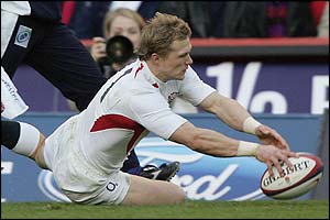 Josh Lewsey scores England's second try