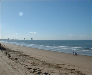 Aberavon beach at Port Talbot, sent in by Paul Stirrup, from Abermorrdu in Flintshire