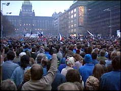 Demonstrators in Prague