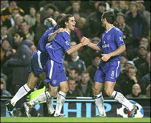 Tiago celebrates his goal with his teammates