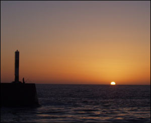 Sunset at Aberystwyth harbour, taken by Steve Livingstone from Hinckley.