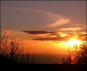 Sunset across Cardigan Bay from a university flat in Aberystwyth (Matt Grenyer, from Thatcham, Berkshire)