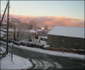 Lee Rawlinson sent in this picture of Treuddyn in north Wales on a snowy November morning