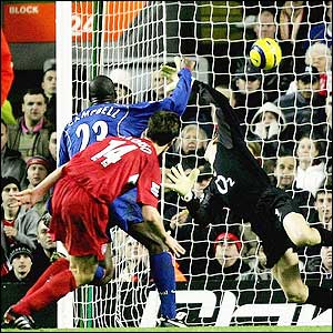 Alonso is featuring heavily in the game as Liverpool are without Baros and Cisse