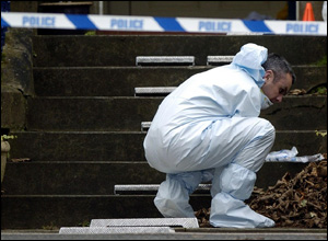 Close picture of forensics officers