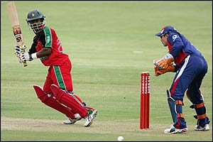 Dion Ebrahim plays the ball to leg