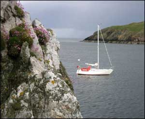 Chris Ayres sent shot of his boat in Porth Wen, Anglesey
