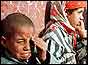 Distressed Algerian children following a massacre