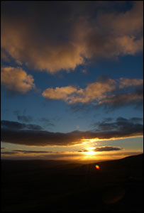 Sunset over the Aman Valley, from the top of the Black mountain, from David Bevan from Garnant, Carmarthenshire.