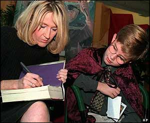 Harry Potter author JK Rowling at a book signing