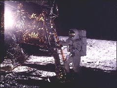 Alan Bean stepping on to the Moon
