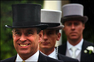 The Duke of York arrives at the course