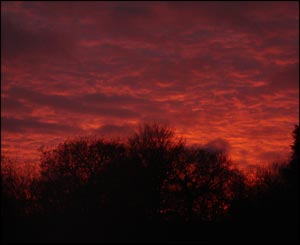 Mathew Foley from Cardiff took this shot of the sunset over Carmarthen 