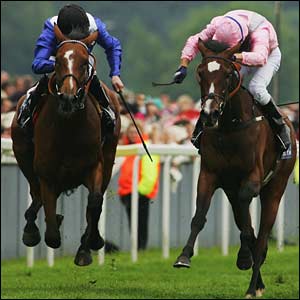 Thakafaat (L) and Twyla Tharp compete for the lead