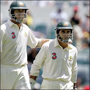 Glenn McGrath is unbeaten after Langer's dismissal