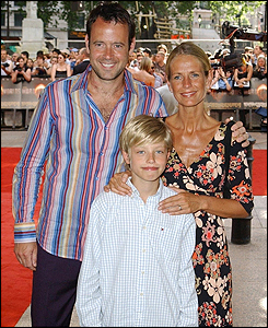 Ulrika Jonsson and Lance Gerrard-Wright with Jonsson's son Cameron