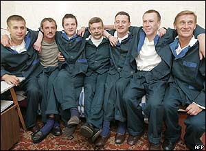 The crew, in hospital after a medical check-up