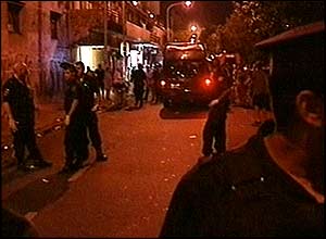 Police and ambulances outside the Buenos Aires club