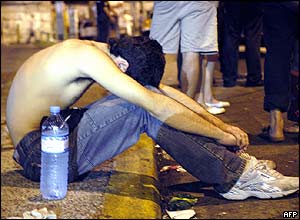 A young man outside the nightclub in Buenos Aires