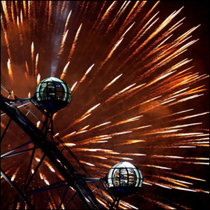 Fireworks at London Eye