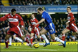 Arjen Robben makes a trademark run to outfox Boro's defenders