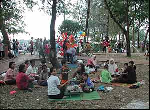 Children gather in a Krabi park during Children's Day Celebrations 