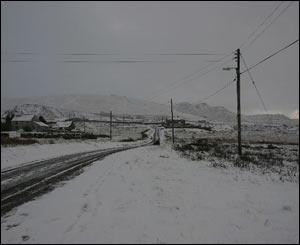 A dramatic snow scene in Moel Tryfan, Gwynedd, over Christmas, sent by Mel Jones from Menai Bridge