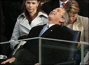 President Bush and daughters