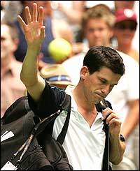Tim Henman in action