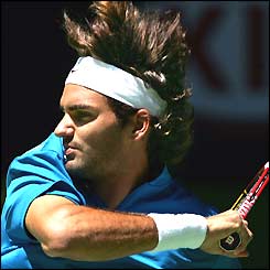 Roger Federer in action