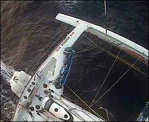 But any thoughts of plain sailing back to Europe are dashed when MacArthur's mainsail needs attention - this requires a high and dangerous climb