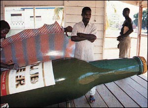 Beer bottle-shaped coffin