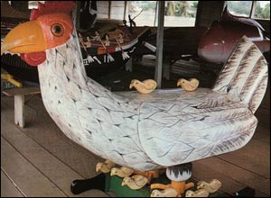 Chicken-shaped coffin